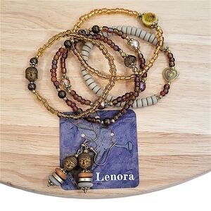 Hand Crafted - SPECIAL BUY Titanium Hematite Buddha Earrings Bracelet Set